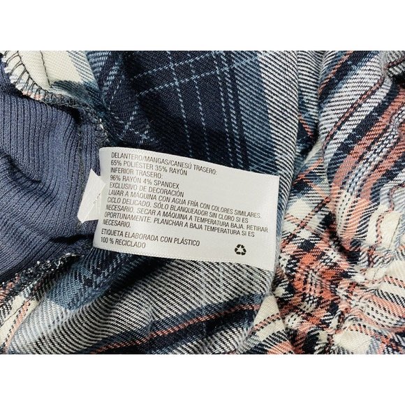 Knox Rose Flannel Top Front Wrap Plaid Shirt Boho Blouse Tassels Womens Small - Picture 12 of 12